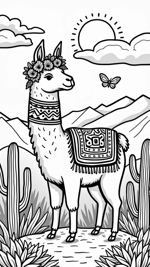 páginas para colorear de llamas imprimibles